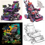 **graffiti motorized wheelchair and disability accessible fashion design sketch --ar 3:4 --niji 7** - <@948741381743083580> (relaxed)