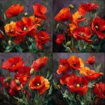 **<https://s.mj.run/HazaVi7ln8k> Generate a painting in the style of this painting. Painting scarlet poppies --v 7.0** - Variations (Strong) by <@1171132266240553092> (fast)