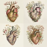 **a hyper-detailed anatomical human heart intertwined with blooming wildflowers, delicate tree branches, and lush greenery, vintage botanical illustration style, symmetrical composition, soft natural light, muted cream background, rich organic textures, ultra-fine ink lines with watercolor shading, inspired by Ernst Haeckel and old scientific botanical prints, nature reclaiming biology, elegant and poetic, intricate veins and petals blending together --v 6.0 --ar 1:1 --raw** - <@471692840905211906> (fast)
-# Create, explore, and organize on [midjourney.com](<https://midjourney.com/imagine?from_discord=1>)