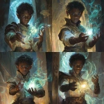 **a brown skinned elf warlock boy doing magic** - Variations (Strong) by <@784252075265490974> (fast)