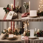 **<https://s.mj.run/ZGmARJ5k5Y8> A white close-up photo of a mockup A4 menu card on a minimalist and elegant festive christmas table, warm light, fairy light bokeh, linen tablecloth, elegant and natural holiday aesthetic. Red, deep green, beige color palette. Elegant Christmas --ar 4:3 --v 7.0** - <@1038768977310121984> (fast)
-# Create, explore, and organize on [midjourney.com](<https://midjourney.com/imagine?from_discord=1>)