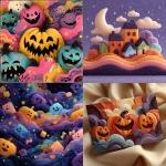 **blissful Halloween candy quicksand --sref 1662338142 238810998 704438408 --v 7.0 --sw 20 --s 500** - <@911637101290877029> (fast)