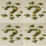 **a photograph of question mark completely covered in fresh green broccoli florets, floating in mid-air, tiny broccoli buds suspended around, soft diffused lighting, clean minimalist style, beige background --ar 9:16 --s 50 --v 6.1** - Remix (Subtle) by <@1199200245985316874> (fast)