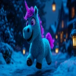 **A classic Budweiser Christmas commercial reimagined, replacing the iconic Clydesdale horses with ultraviolet unicorn ukiyo-e. The scene features ultraviolet glowing unicorns with radiant neon manes and tails in blues, purples, and pinks, galloping majestically through a snow-covered village at twilight. The atmosphere is festive and magical, with softly lit lanterns casting a warm glow on the snowy streets, and the unicorns’ vibrant ultraviolet hues creating a striking contrast against the serene winter backdrop. The setting captures the spirit of a traditional Budweiser ad, with a modern fantastical twist inspired by the ultraviolet unicorn ukiyo-e theme. --ar 295:166 --style raw --s 250 --c 25 --q 2 --p x1ml6ks 7t7o6mb** - Image #2 <@1059634795207991457>