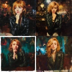 **a painted portait of a young woman with strawberry blonde hair. She is smart and witty but naive. She is wearing an expensive designer leather jacket. The background is of a club or bar.** - <@705576913632100503> (fast)
-# Create, explore, and organize on [midjourney.com](<https://midjourney.com/imagine?from_discord=1>)