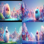 **<https://s.mj.run/r1k8q3TNSqk> <https://s.mj.run/FaAPSlDMhl8> Combine both uploaded images into one wide YouTube banner. Keep the magical cartoon city exactly as it is, without changing colors, shapes, or style. Place the fluffy round creature (Mimbu) from the second image into the scene naturally, keeping its original look, proportions, and textures unchanged. Blend the character smoothly into the environment as if standing in front of the city. Do NOT alter the city, do NOT alter the character. Only merge them into one coherent, bright, magical cartoon banner. No text. Wide composition suitable for a YouTube channel header. --ar 7:3 --v 6.0** - <@1088867720403107860> (fast)