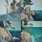 **<https://s.mj.run/pPytsLEIUl0> an image of georgian bay frothy water crashes onto the shore of a rock island with a single wind blown pine tree, paint mixed with streaks, muted and abstract forms --ar 3:2 --v 5.0** - <@999895176619237436> (fast)