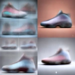 **custom air jordan 14s designed in a mauve and powder blue accent colorway. the picture resolution should be hyper realistic. Show different angles of the shoe. The background should contrast with the shoe.** - <@917332670239895563> (43%) (fast)