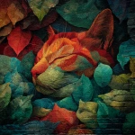 **a red and green leafs painting about nature, sleeping anime cats and mixed more colourful abstract more street art mesh red cat more present** - Image #2 <@1103302811522977882>