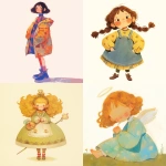 **character design, in style of children's book illustration with colored pencils painting --niji 6** - <@1202719359680774145> (fast)