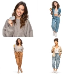 **Real 4K photo: Venezuelan woman smiling with credit card in hand, profile, casual attire, full body, white background --s 250 --v 7.0** - <@1408462991342702614> (fast)