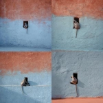 **<https://s.mj.run/ydE3Wc5bF6A> ultra-realistic, HD, minimalist mid shot photo of a soft light blue stone wall, there's a small rectangular hole on the wall and a gray langur monkey sitting on it. subtle film grain, fine texture detail. captured with a Fujifilm 50mm lens, crisp focus, rich contrast, cinematic depth, National Geographic style --ar 4:5** - <@753364602561101955> (fast)