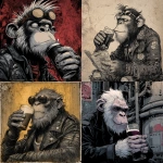 **Monkey drinking a French stout milk stout in the style of Heavy Metal comic books** - <@1133242545728663653> (fast)