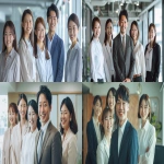 **Team of Japanese office staff including beautiful women and a handsome man smiling together in a bright clean office, teamwork, trust and happiness, natural lighting, cinematic recruitment advertisement photo, friendly and professional image --ar 16:9 --v 6.0 --raw** - <@1074578484602601522> (fast)