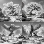 **journey to farawaylands, mantis polycrystal feathers being, amidst, ceremonial megalithic maze, stunning unreasonably fine details --chaos 55 --ar 2:3 --exp 50 --profile t6z9kb1 --oref <https://s.mj.run/iPrbQMAnJ_8> --ow 650 --stylize 750 --v 7.0** - <@246480551605698561> (relaxed)