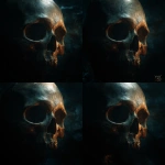**realistic skull dramatically lit, creepy ominous style, unreal engine,** - Zoom Out by <@1175227597211303976> (fast)