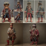 **steampunk hobbit with beatnick beard, flintlock pistol. top hat goggles. red boots** - <@442905496559812618> (fast)