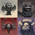 **Caricature illustration of a bat inspired by the prince of darkness. Ozzy Osbourne --s 111 --ar 9:16** - <@1203771238686793768> (relaxed, stealth)