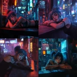 **a girl sleeping at a cyberpunk bar --cref <https://s.mj.run/_1HtQmqJztc> --cw 50 --v 6.1** - <@334398819246538773> (fast)