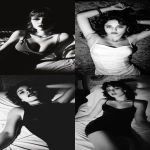 **Photo en noir et blanc de femme allongée sur un lit, dans le style du punk Belle Epoque, Les Nabis, Transavanguardia, années 1970, beauté naturelle, intensément texturé, Belle Epoque animalpunk --ar 9:16 --profile 43vtqk9 --stylize 135 --v 7.0** - <@344514210170142720> (relaxed)