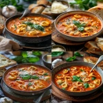 **Bowl of creamy tomato tortellini soup served with melted parmesan, fresh basil garnish, cheesy tortellini visible in the rich red broth, placed on a rustic table with garlic bread on the side, cozy comfort food vibe, warm light, soft shadows --v 6.0 --ar 4:5 --raw** - <@1321895242076520463> (fast)
-# Create, explore, and organize on [midjourney.com](<https://midjourney.com/imagine?from_discord=1>)