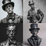 **a statue of buster keaton as Objet d'art kitsch --v 7.0 --raw** - <@1071135204846096475> (relaxed)
-# Create, explore, and organize on [midjourney.com](<https://midjourney.com/imagine?from_discord=1>)