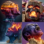 **<https://s.mj.run/G5UBoZ2ymAI> <https://s.mj.run/mu-QvwTpcWU> flaming yawn, person made of filet mignon steak, yawning with flames, surreal, fiery aura, dynamic colors, dreamlike atmosphere, meat texture, lavender sauce --chaos 60 --ar 1:1 --stylize 750 --v 7.0** - <@246480551605698561> (relaxed)
