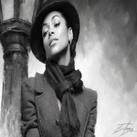 **Ernie Barnes art 8k, onely sillohuette of a woman standing on a street corner at night under a streetlight, she tried to be good, looking at men walk by, Enki Bilal art B&W tykho moon woman pulp , perfectly beautiful people haute couture, bokeh, --chaos 99 --ar 8:5 --exp 50 --stylize 750** - Image #1 <@843177938186797076>