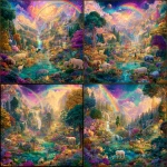 **a fantasy world full of color and light, like heaven and earth where all human beings and animals get along and are in unity with themselves and god.** - Variations (Strong) by <@790739750008127498> (fast)