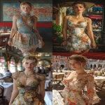 **ultra realistic, highly detailed summer luncheon dress worn by a beautiful young woman standing with a fancy restaurant behind her. HD --v 7.0 --ar 2:3** - <@1327691479602298971> (fast, stealth)