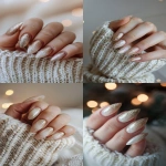 **champagne micro-glitter chrome nails, ombré fade effect, diffused shimmer, soft champagne tones, neutral nail base, elegant feminine fingers, cozy winter aesthetic, soft glow photography --v 6.0 --ar 2:3 --raw** - <@1321895242076520463> (fast)
-# Create, explore, and organize on [midjourney.com](<https://midjourney.com/imagine?from_discord=1>)