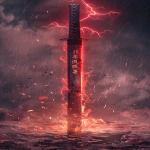 **Muramasa, cursed Japanese katana, blade glowing with ominous red light, surrounded by dark smoke and blood mist, demonic aura, standing upright in cracked ground, cursed runes etched into the steel, stormy sky with lightning, sinister atmosphere, ultra realistic, highly detailed, cinematic dark fantasy artwork, 8k --ar 9:16 --v 6.0** - Image #2 <@834125706757013534>