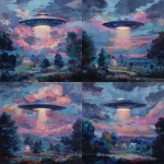 **psychedelic painting of a ufo abduction** - Variations (Strong) by <@220297650220695552> (fast)