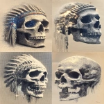 **patchwork beads telomere skull glowing LED Native American --s 250 --v 7.0 --ar 3:4 --sref <https://s.mj.run/A6SfBbNwW3k>** - Remix (Strong) by <@548015168957972483> (fast)