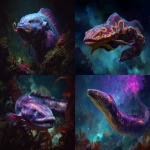**alien hagfish swimming in the depths of some weird sea, very colorful and cinematic, huge scary noble fish dynamic pose --ar 4:3 --p b8u5xpu --raw** - <@1262540339911200810> (relaxed)
-# Create, explore, and organize on [midjourney.com](<https://midjourney.com/imagine?from_discord=1>)