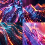 **abstract 3D flow of digital transactions, smooth layered ribbons, flowing glass structures, dynamic motion, vibrant colors, glowing edges, fintech theme, no UI, high contrast, futuristic lighting, soft gradients, financial data energy, 16:9, 4k --ar 16:9 --v 6.0 --raw** - <@1321055388543483937> (fast)