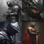**Mysterious knight, medieval fantasy, fierce, digital art, art by artgerm, King --ar 3:4** - <@1098952406169034763> (fast)