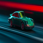 **a Porsche 911 Targa netsuke exaggerated forced perspective with motion blur --ar 295:166 --style raw --s 250 --iw 2.5 --c 25 --q 2 --p x1ml6ks 7t7o6mb** - Image #1 <@1059634795207991457>