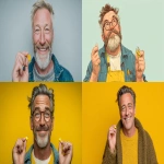 **a cheerful middle-aged man, squeezing a yellow vice-clip between his fingers --ar 16:9 --s 250** - <@1088093143066488912> (fast)
