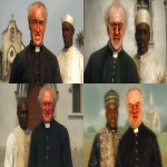 **<https://s.mj.run/cwTvEep8bpY> wearing a catholic priest wardrobe, standing beside a Nigerian man who is wearing traditional Nigerian wardrobe, old church in the background, realistic, photorealistic, --ar 16:9 --v 7.0 --s 50** - <@990985509620842596> (fast)