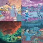 **a woman is standing, gun in pointing away from woman and wolfman. Twin peaks. LSD surreal. Adventure time cartoon style. A strange diner in the background. Psychedelic. --ar 2:3 --v 7.0** - <@598533111986520084> (fast)
-# Create, explore, and organize on [midjourney.com](<https://midjourney.com/imagine?from_discord=1>)