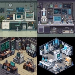 **pixel art spritesheet of high tech lab** - <@758874491680981014> (fast)