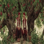**realistic illustration Two grandfathers in old Serbian village clothes are sitting under a plum tree and making rakia. --ar 3:1** - Image #4 <@1025896067646111824>