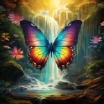 **dream like image of rainbow colored butterfly, forest background, waterfall, epic scenery, photorealistic --v 5.2** - Upscaled (2x) by <@754226842650542162> (relaxed, stealth)
-# Create, explore, and organize on [midjourney.com](<https://midjourney.com/imagine?from_discord=1>)