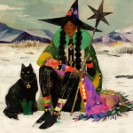 **Warrior witch thundersnowpunk with long braids and stylized warrior witch’s hat and platypus companion in the snow --sref 1999999999 1999999991 416557976 2252558232 698008135 1078492728 2187294478 217414415 416417418 7337 80085 696969 47 73 97 100 --sv 4 --niji 6 --p grjlt42 --raw** - Image #2 <@948741381743083580>