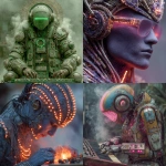 **futuristic cybernetic android DJ, modular synthesizer, computer chips, LEDs, psychedelic, blacklight, smoke and mirrors --s 500** - <@338517453451821057> (fast)
-# Create, explore, and organize on [midjourney.com](<https://midjourney.com/imagine?from_discord=1>)