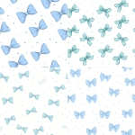 **seamless pattern, large pastel blue bows scattered with tiny pale pastel blue polka dots on clean white background, sweet and cute, girly scrapbook style, seamless repeat, no text --tile** - <@437878260013989888> (relaxed)