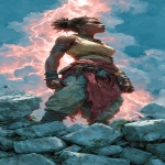 **The Zulu priestess stands among the ancient ruins. Ebony skin and natural hair. Her fingertips crackle with lightning as she summons the powers of the gods. Muscles visibly strained, it is almost more than she can bear, but she is determined. Though her teeth are gritted, her expression is resolute. --ar 1:2 --s 750** - Image #2 <@344228814332887040>