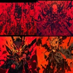 **comic book Cel-shaded anime style with bold clean linework, chaotic hand-drawn graffiti doodles covering the entire canvas, dense overlapping scribbles, arrows, crowns, faces, chaotic tags and symbols, high-energy sketch style, glowing red spray-paint strokes against deep black background, heavy contrast, messy street-art vibe, all elements strictly in red tones, ultra-stylized and bold --ar 16:9 --niji 6** - <@257221362568003584> (fast)
-# Create, explore, and organize on [midjourney.com](<https://midjourney.com/imagine?from_discord=1>)