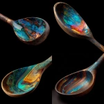 **Opalized wooden ladle, magazine quality photography, vivid colors** - <@405548268966117377> (fast)